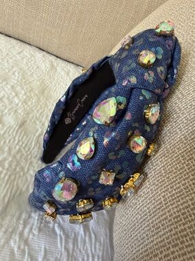 Embellished Jeweled Blue Headband by Brianna Cannon